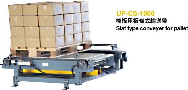 Slat type conveyer for pallet