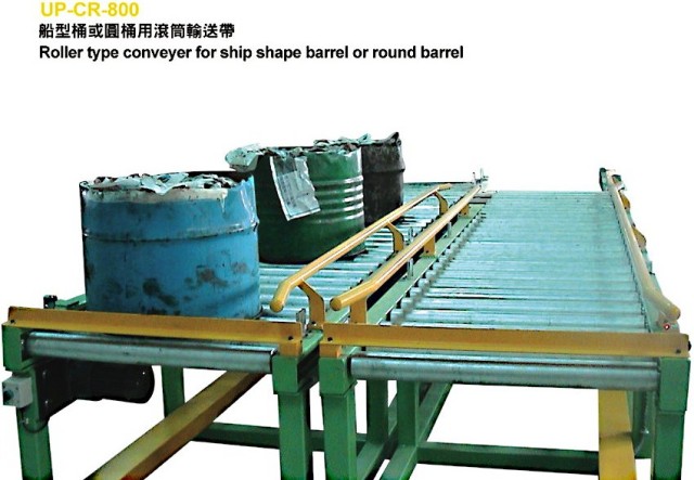 Roller type conveyer for ship shape bin or round bin