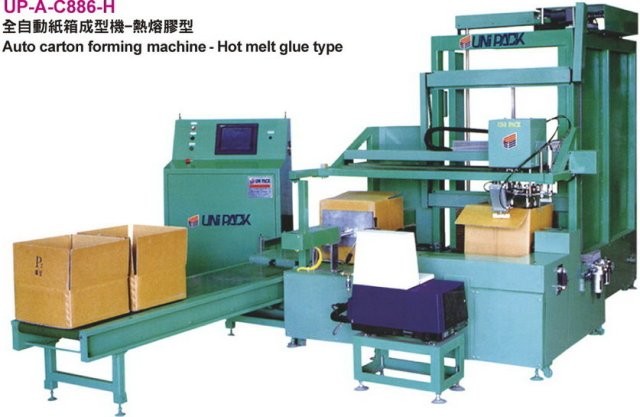 Auto carton forming machine - Hot melt glue type